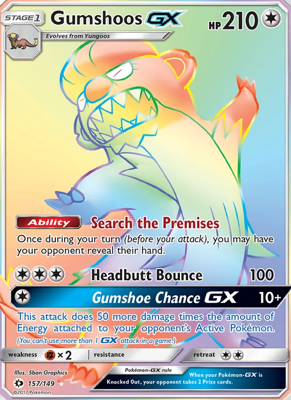 Gumshoos GX — Sun & Moon #157 (Pokémon TCG card)
