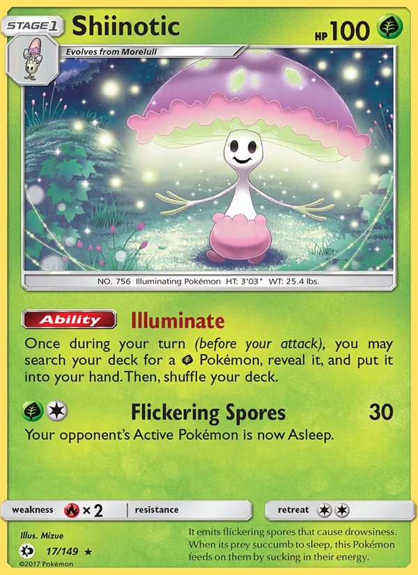 Shiinotic — Sun & Moon #17 (Pokémon TCG card)