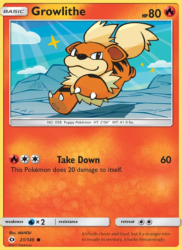 Growlithe — Sun & Moon #21 (Pokémon TCG card)