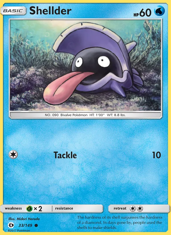 Shellder — Sun & Moon #33 (Pokémon TCG card)