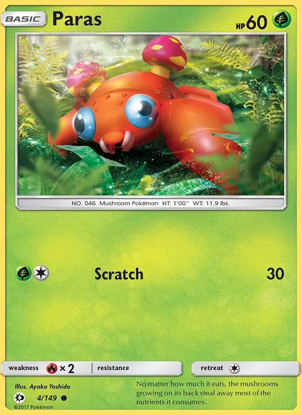 Paras — Sun & Moon #4 (Pokémon TCG card)