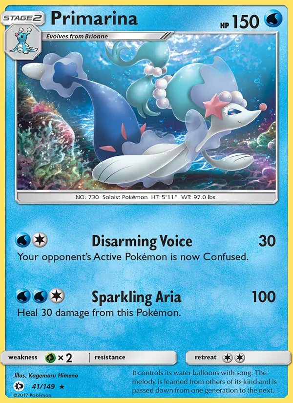 Primarina — Sun & Moon #41 (Pokémon TCG card)