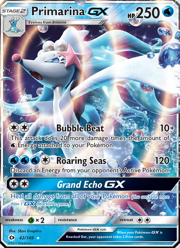 Primarina GX — Sun & Moon #42 (Pokémon TCG card)