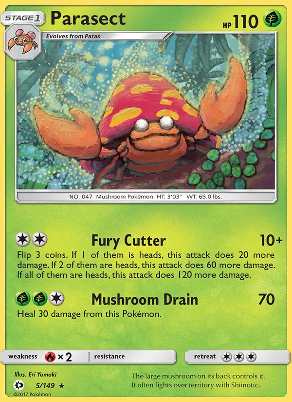 Parasect — Sun & Moon #5 (Pokémon TCG card)