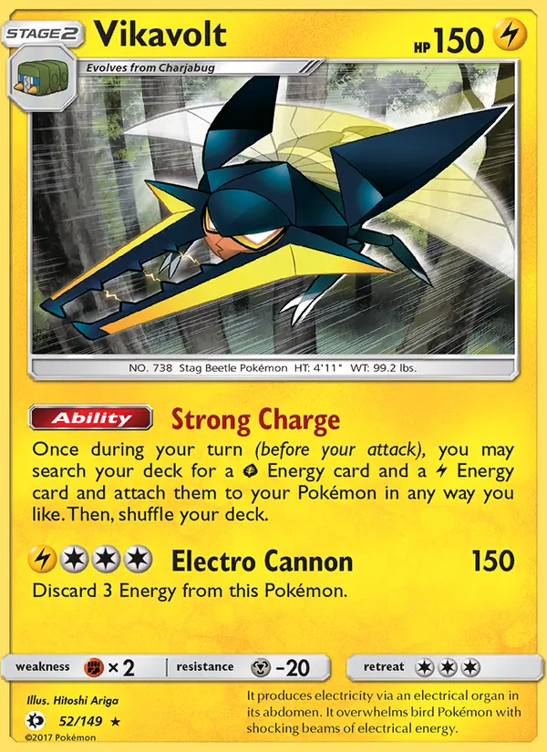 Vikavolt — Sun & Moon #52 (Pokémon TCG card)