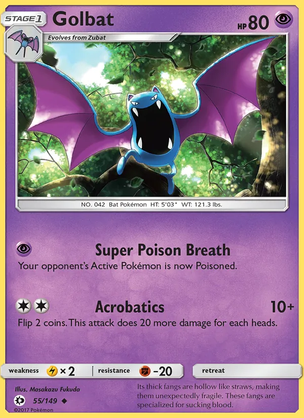 Golbat — Sun & Moon #55 (Pokémon TCG card)