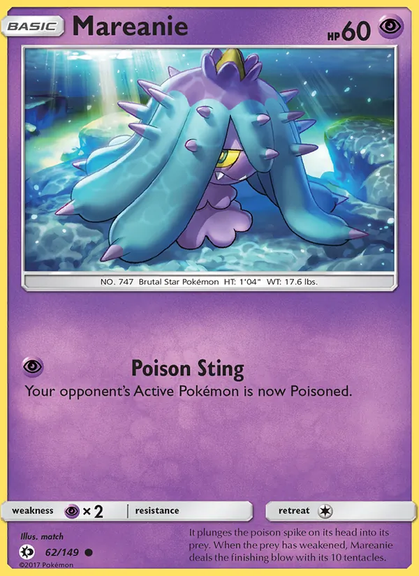 Mareanie — Sun & Moon #62 (Pokémon TCG card)