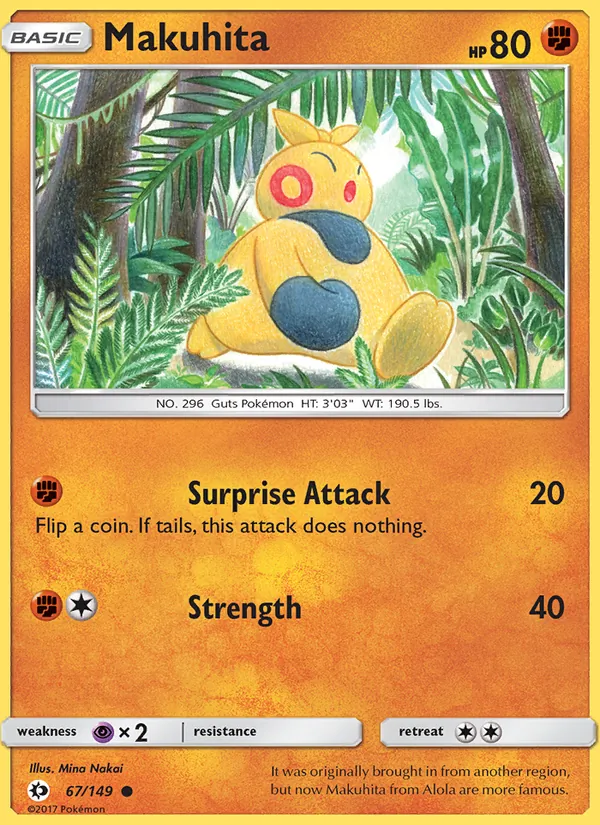 Makuhita — Sun & Moon #67 (Pokémon TCG card)