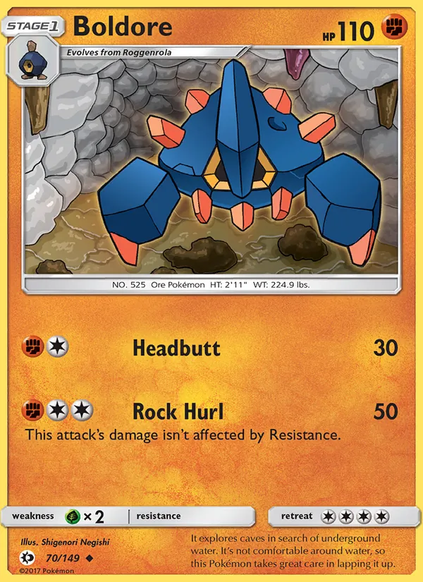 Boldore — Sun & Moon #70 (Pokémon TCG card)