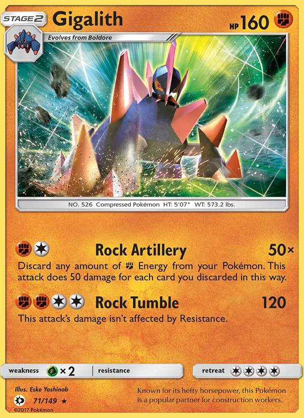 Gigalith — Sun & Moon #71 (Pokémon TCG card)