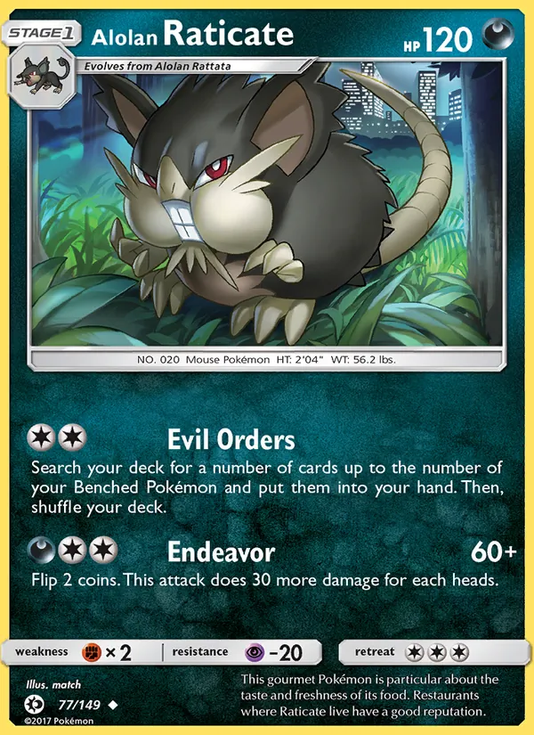 Alolan Raticate — Sun & Moon #77 (Pokémon TCG card)