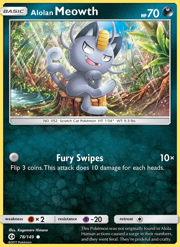 Alolan Meowth — Sun & Moon #78 (Pokémon TCG card)