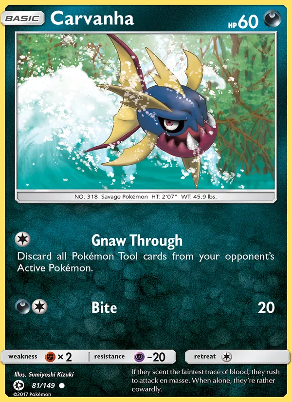 Carvanha — Sun & Moon #81 (Pokémon TCG card)
