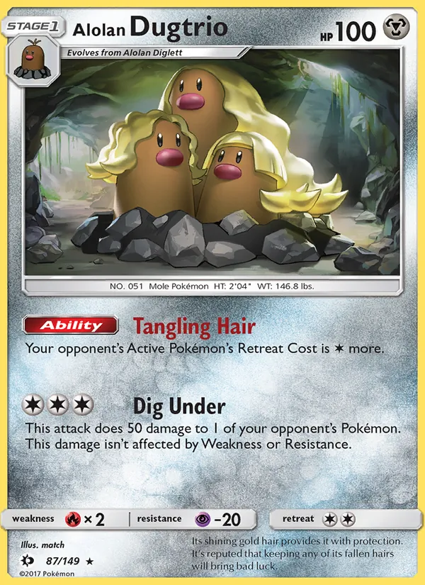 Alolan Dugtrio — Sun & Moon #87 (Pokémon TCG card)