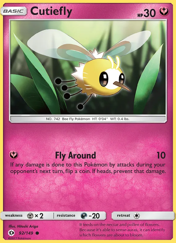 Cutiefly — Sun & Moon #92 (Pokémon TCG card)