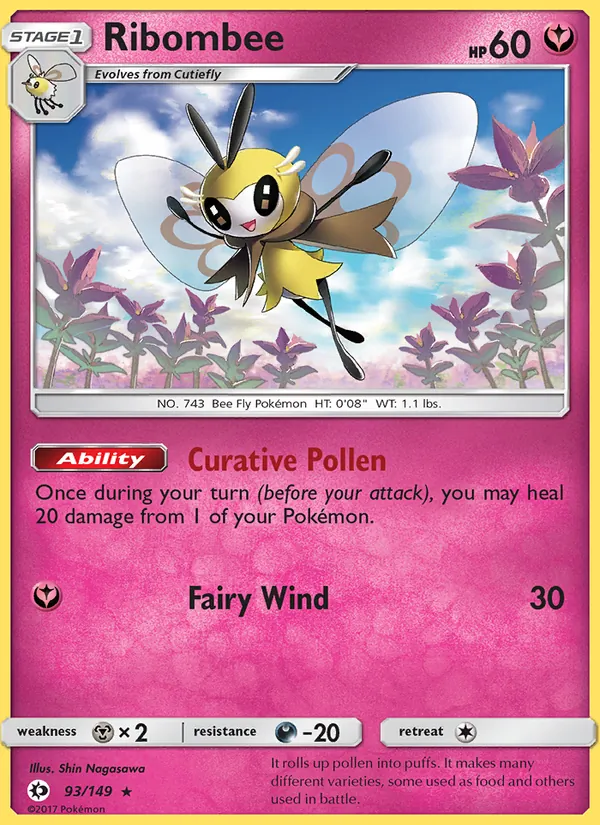 Ribombee — Sun & Moon #93 (Pokémon TCG card)