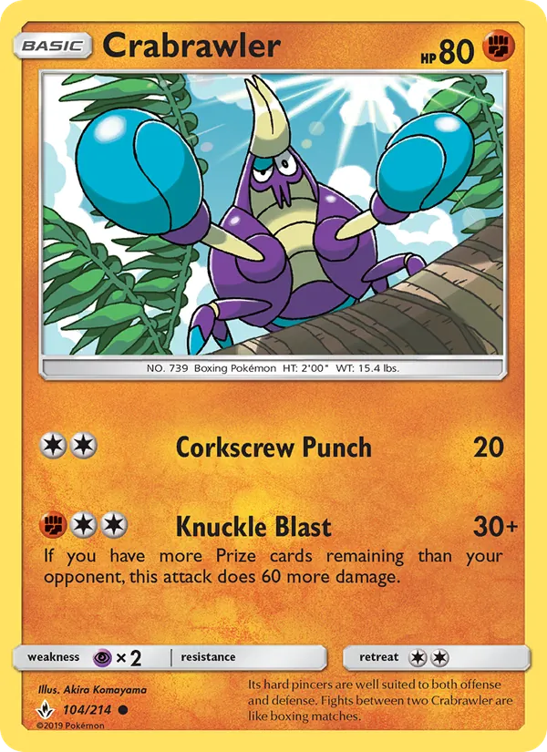 Crabrawler — Unbroken Bonds #104 (Pokémon TCG card)