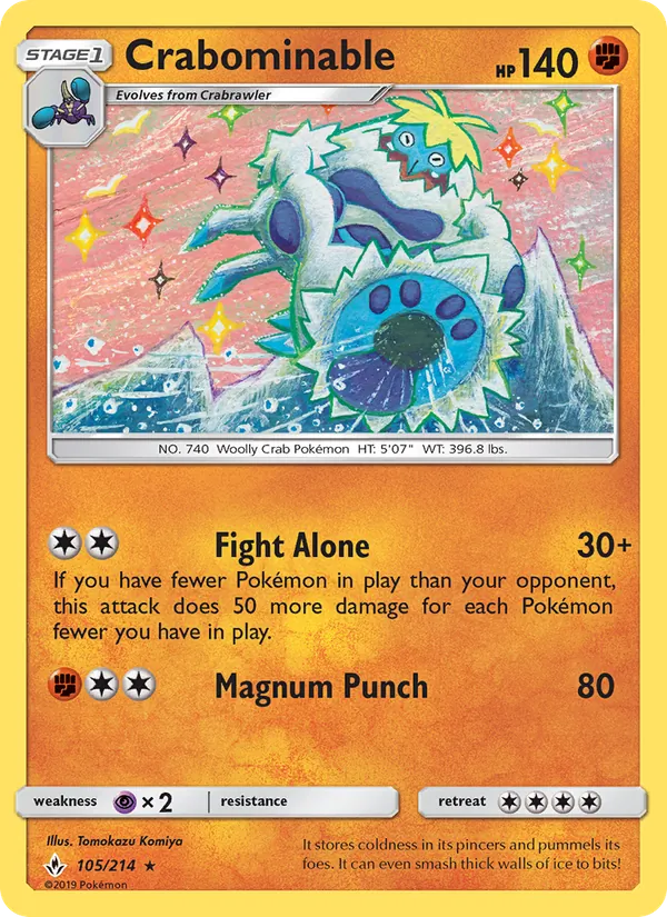 Crabominable — Unbroken Bonds #105 (Pokémon TCG card)