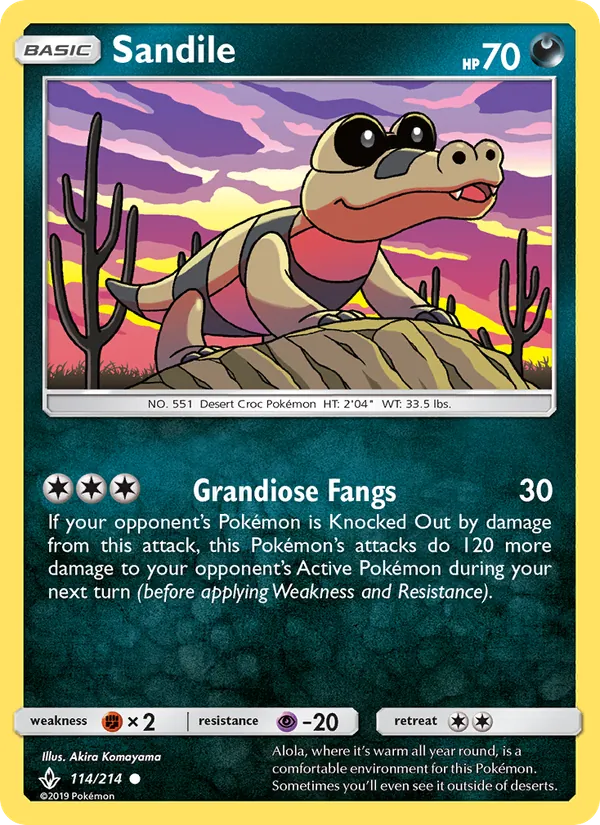 Sandile — Unbroken Bonds #114 (Pokémon TCG card)