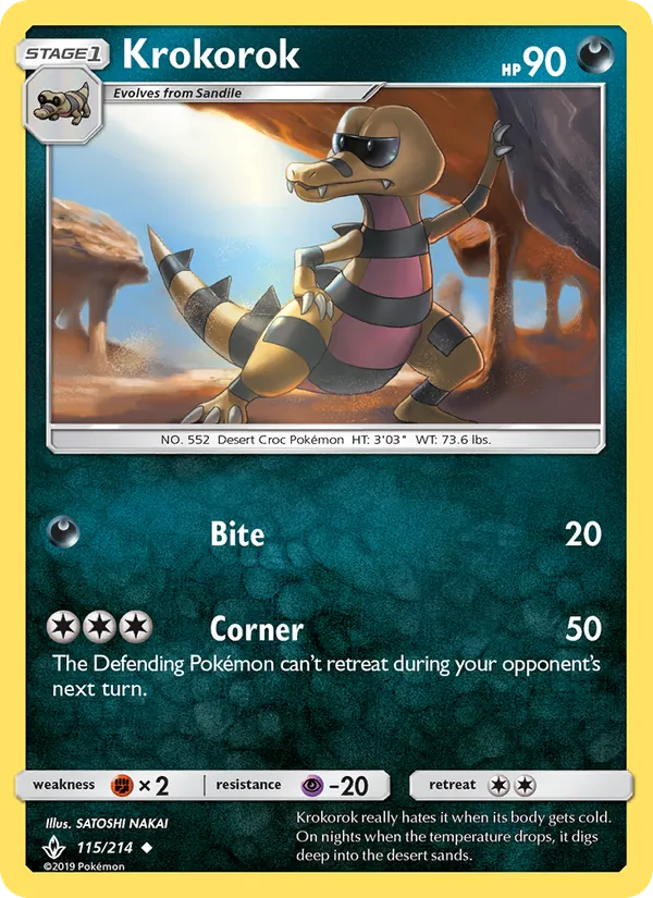 Krokorok — Unbroken Bonds #115 (Pokémon TCG card)
