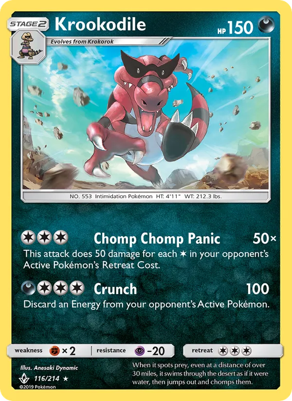 Krookodile — Unbroken Bonds #116 (Pokémon TCG card)