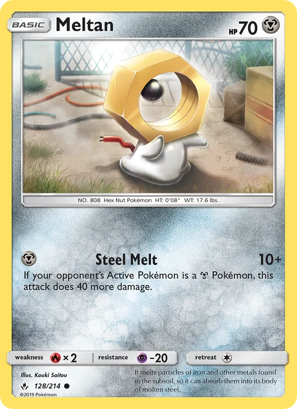 Meltan — Unbroken Bonds #128 (Pokémon TCG card)