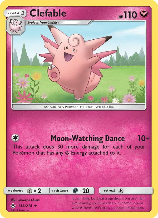 Clefable — Unbroken Bonds #133 (Pokémon TCG card)