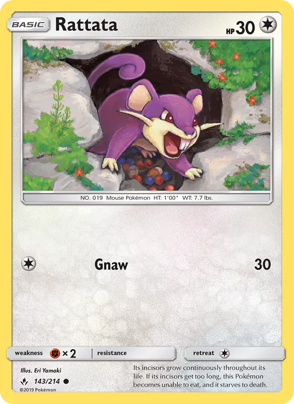 Rattata — Unbroken Bonds #143 (Pokémon TCG card)