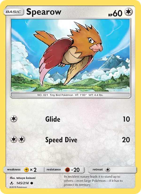 Spearow — Unbroken Bonds #145 (Pokémon TCG card)