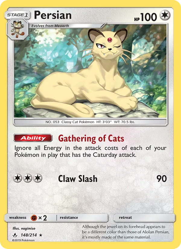 Persian — Unbroken Bonds #148 (Pokémon TCG card)