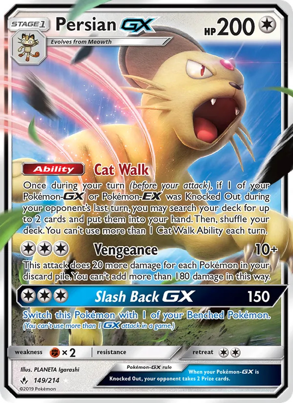 Persian GX — Unbroken Bonds #149 (Pokémon TCG card)