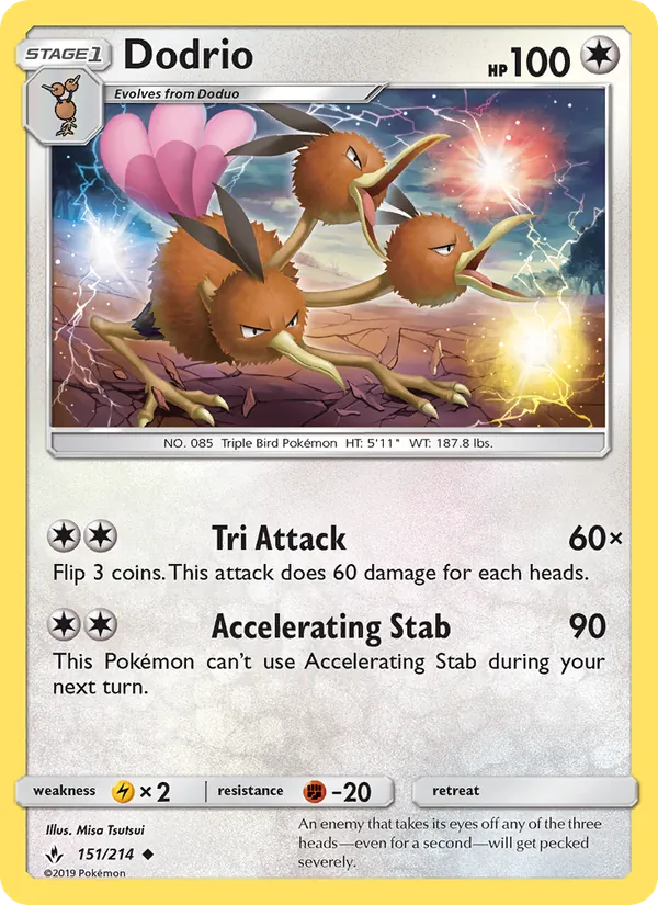 Dodrio — Unbroken Bonds #151 (Pokémon TCG card)