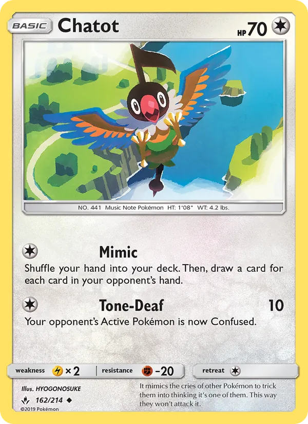 Chatot — Unbroken Bonds #162 (Pokémon TCG card)