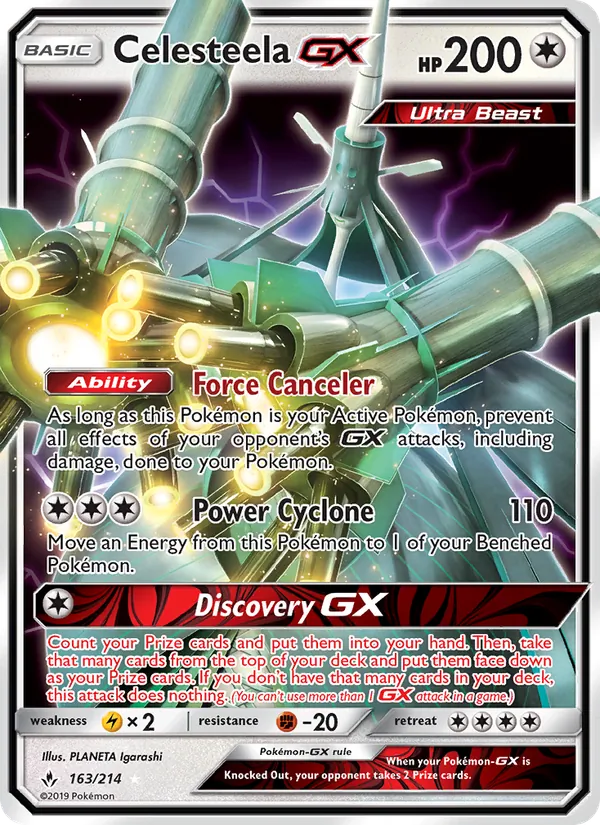 Celesteela GX — Unbroken Bonds #163 (Pokémon TCG card)