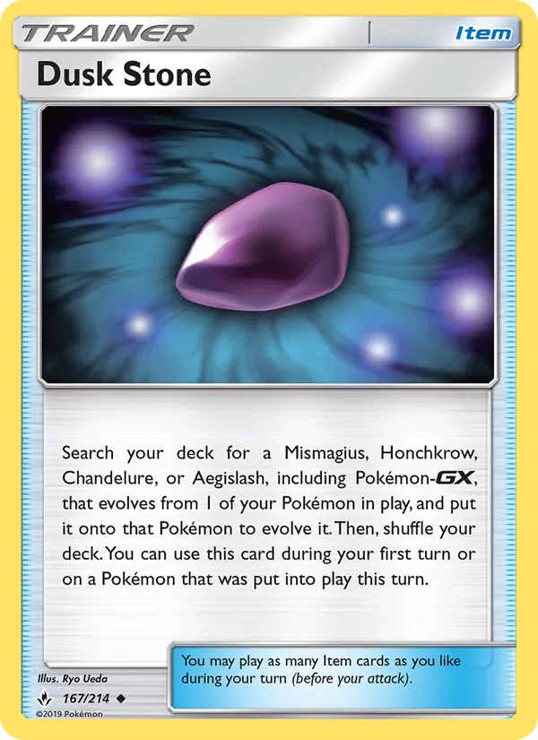 Dusk Stone — Unbroken Bonds #167 (Pokémon TCG card)