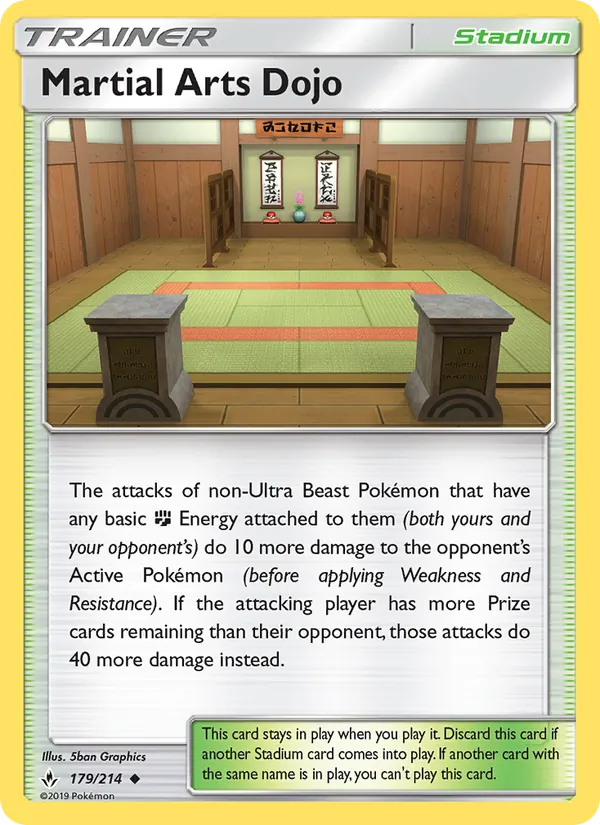 Martial Arts Dojo — Unbroken Bonds #179 (Pokémon TCG card)