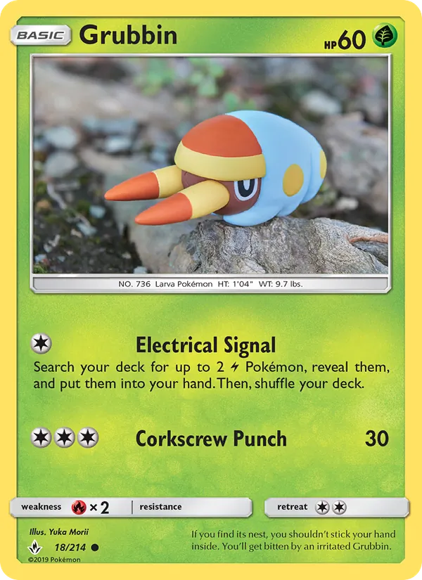 Grubbin — Unbroken Bonds #18 (Pokémon TCG card)