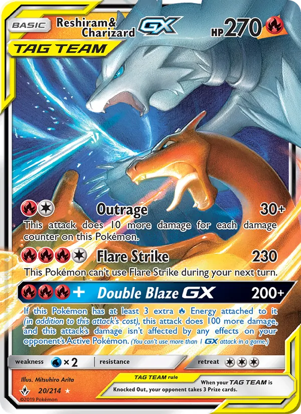 Reshiram & Charizard GX — Unbroken Bonds #20 (Pokémon TCG card)