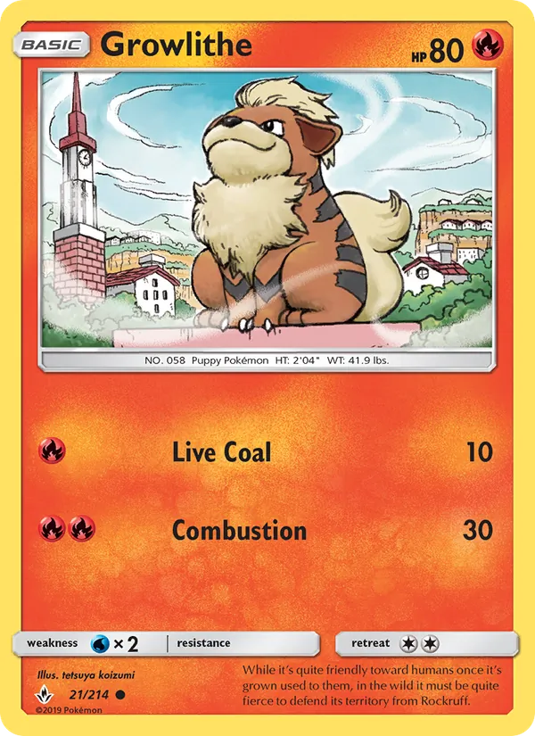 Growlithe — Unbroken Bonds #21 (Pokémon TCG card)