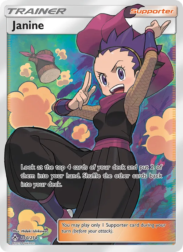Janine — Unbroken Bonds #210 (Pokémon TCG card)