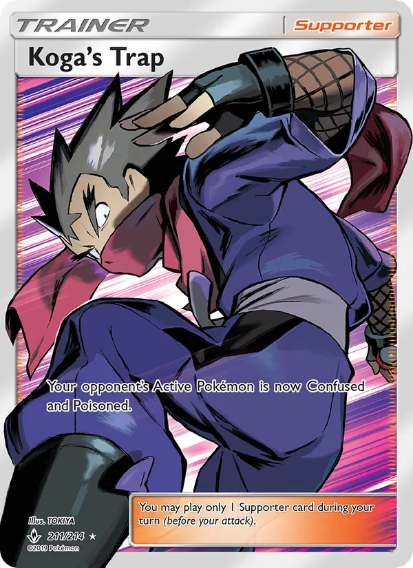 Koga’s Trap — Unbroken Bonds #211 (Pokémon TCG card)