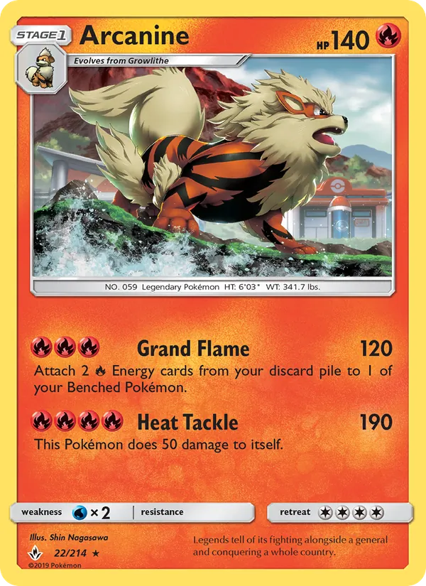 Arcanine — Unbroken Bonds #22 (Pokémon TCG card)