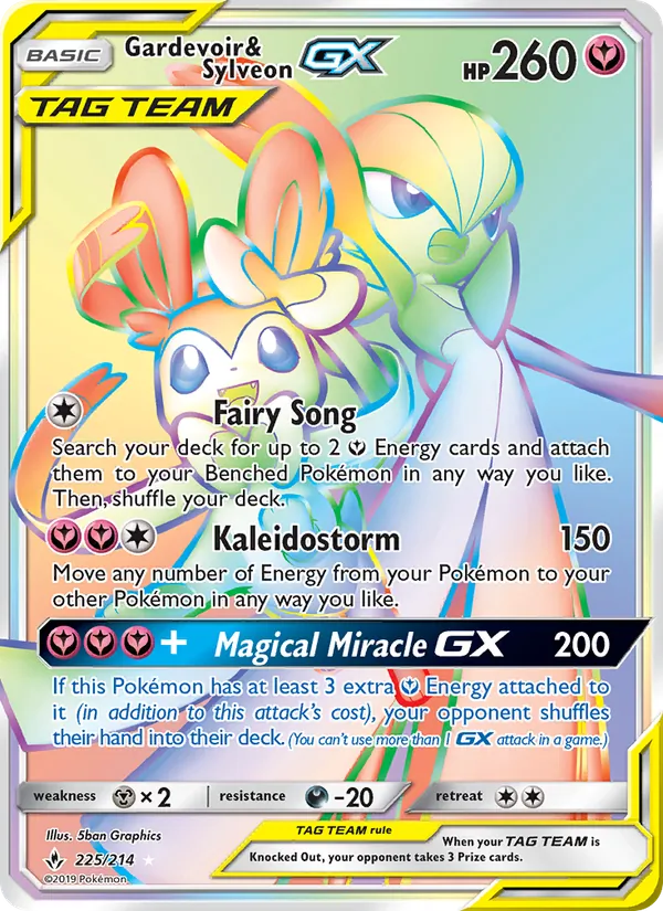Gardevoir & Sylveon GX — Unbroken Bonds #225 (Pokémon TCG card)