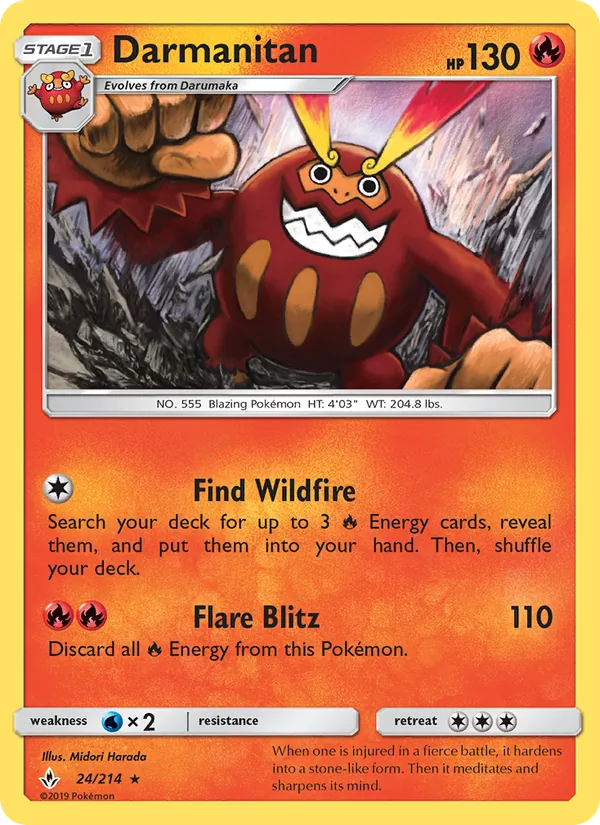 Darmanitan — Unbroken Bonds #24 (Pokémon TCG card)
