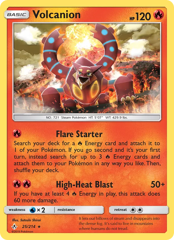 Volcanion — Unbroken Bonds #25 (Pokémon TCG card)