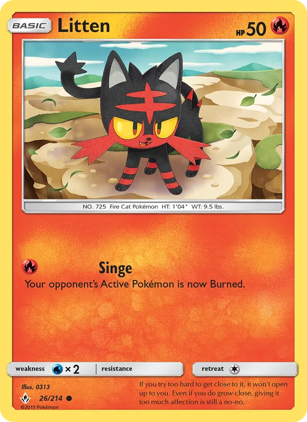 Litten — Unbroken Bonds #26 (Pokémon TCG card)