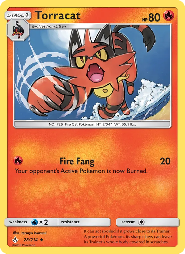 Torracat — Unbroken Bonds #28 (Pokémon TCG card)