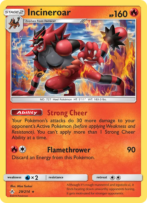 Incineroar — Unbroken Bonds #29 (Pokémon TCG card)