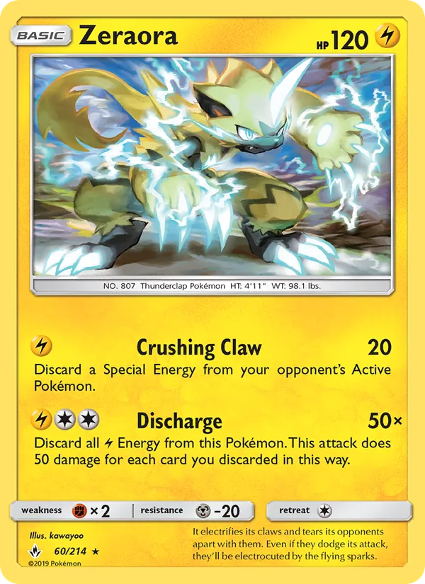 Zeraora — Unbroken Bonds #60 (Pokémon TCG card)