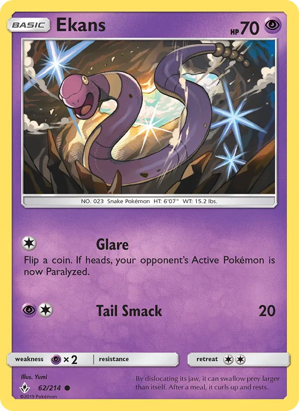 Ekans — Unbroken Bonds #62 (Pokémon TCG card)